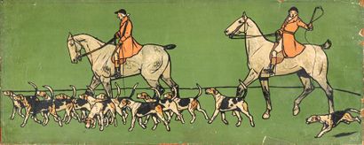 null Cécil ALDIN [English] (1870-1935)
Riders with the pack
Colour lithograph signed...