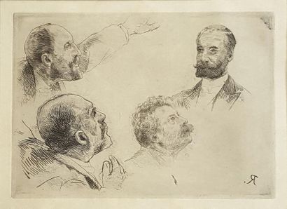 null Alfred Philippe ROLL (1846-1919)
Portrait study
Drypoint engraving monogrammed...