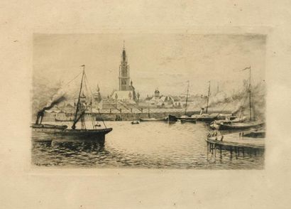 null Krieger (19th century school)
Russian Port 
Etching signed in the plate 
20.5...