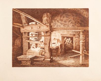 null Raymond HAASEN (1911-1983)
L'imprimerie
Engraving signed in the plate and dated...