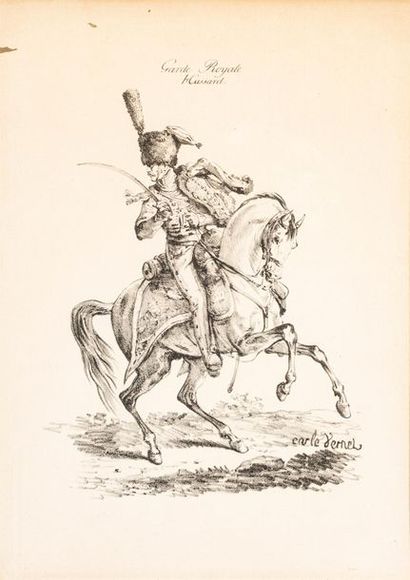 null After Carle VERNET (1758-1836)
Hussar and Horse at Work
Two lithographic impressions...