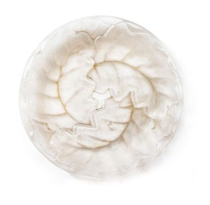 null LALIC
Moulded pressed glass plate with revolving oak leaf decoration
Signed...