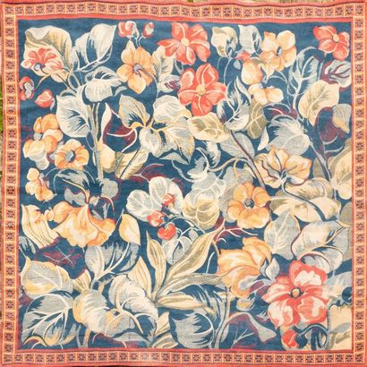 null Embroidery and mechanical textile with flower and foliage decoration, circa...