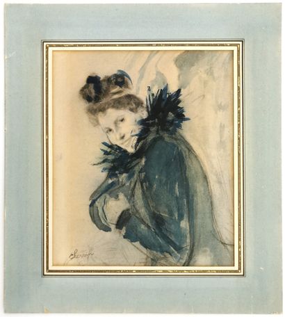 null Louis CHERVIN (1905-1969)

Élégante au manteau

Fusain, crayon et encre sur...