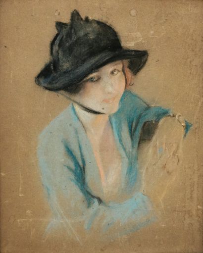 null École du début du XXe siècle

Portrait de jeune femme, vers 1920

Pastel sur...