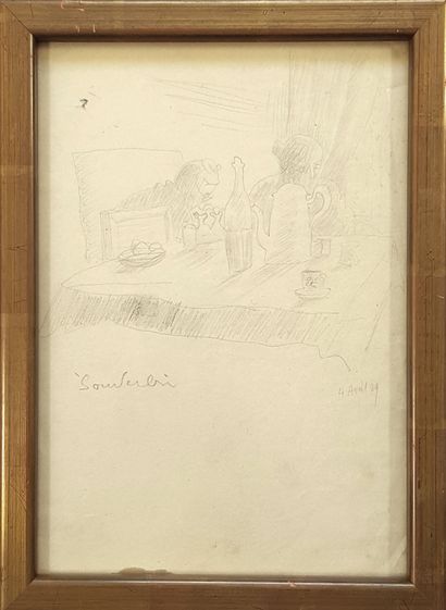 null Jean SOUVERBIE (1891-1981)

L'heure du thé, 1929

Crayon sur papier signé et...