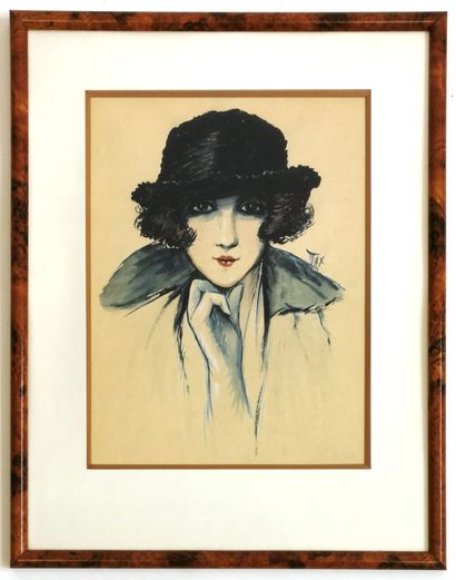 null MAX (École du XXe siècle)

Portrait d'une élégante

Encre et gouache sur papier...