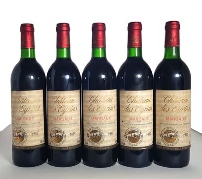 5 bouteilles Margaux, Château les Eyrins,...