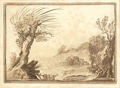 null James BASIRE (1730-1802) d'après Giovanni BARBIERI dit IL GUERCINO (1591-1666)

Paysage...