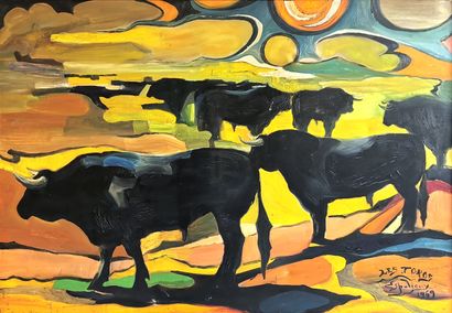 null Joseph ESPALIOUX (1921-1986) [painter from Ariège]

The toros, 1969

Oil on...