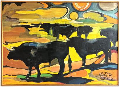 null Joseph ESPALIOUX (1921-1986) [painter from Ariège]

The toros, 1969

Oil on...