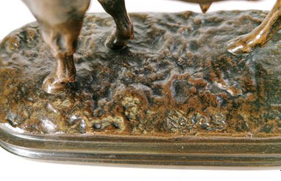 null After Rosa BONHEUR (1822-1899)

Bull

Bronze with brown patina bearing a signature,...