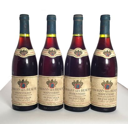 null 4 bottles Savigny-les-Beaune Serpentières, Maison Dufouleur Père Fils, 1986...