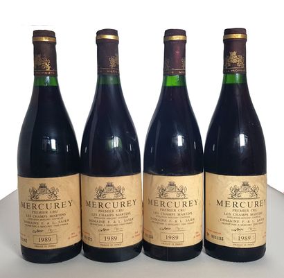 4 bouteilles Mercurey 1er cru Les Champ Martins,...