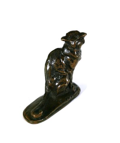 null According to Emmanuel FREMIET (1824-1910)

Cat on the toilet

Bronze with brown...