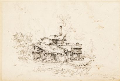 null French school of the 19th century 

Farm in Allevard (Dauphiné)

Black pencil...
