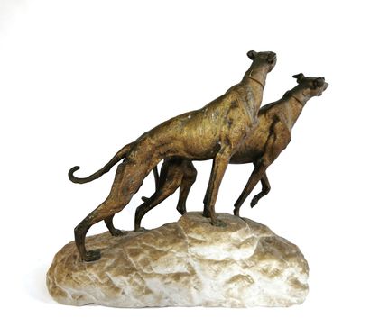 null Prosper LECOURTIER (1851-1924)

Sighthounds at rest

Bronze with a golden patina...
