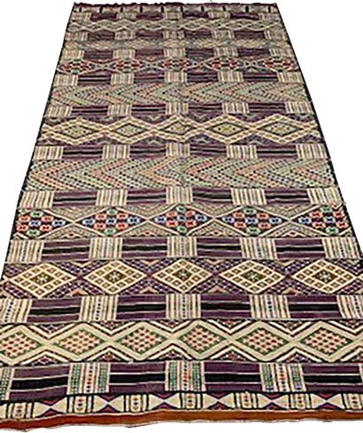 null Original et ancien tapis Kilim Marocain - Nord atlas, première partie du XXe...