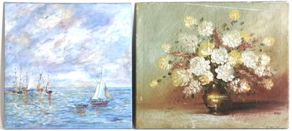null Écoles du XXe siècle

Bouquets de fleurs, Les Voiliers, Paysages

Cinq huile...