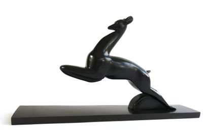 null H. IMRE - French work from the 30's

Leaping antelope in blackened wood signed...