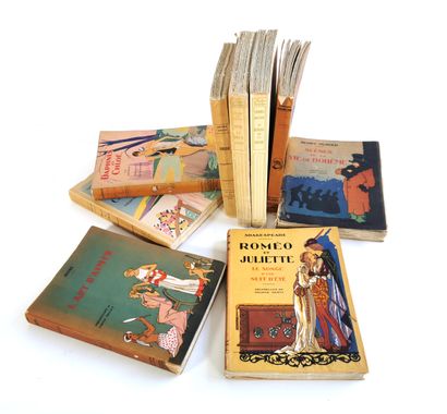 null Ensemble de six volumes brochés format in-8 avec illustrations lithographiques...