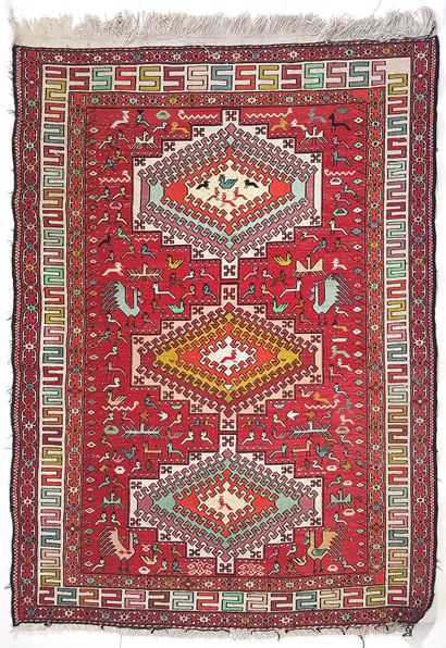 null Silk Soumak Rug - Iran, circa 1980

Dimensions: 141 x 97 cm

Technical characteristics...