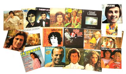 null Set of nineteen 33T vinyl records of French variety including Véronique Sanson,...
