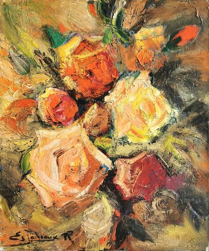 null Joseph ESPALIOUX (1921-1986) [painter from the Ariège]

Roses - floral composition,...