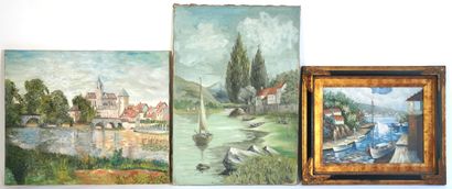 null 20th Century Schools

Landscapes

Three oil on canvas signed, one framed

67...