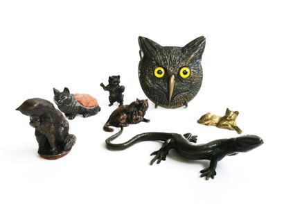 null Bronze lot with animal subjects comprising seven pieces

L. between 6 and 10...