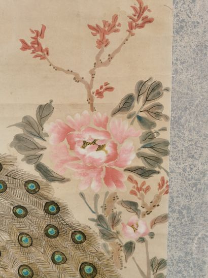 null Japan, 20th century 

Kakemono painted with a peacock scene in ink, signature,...