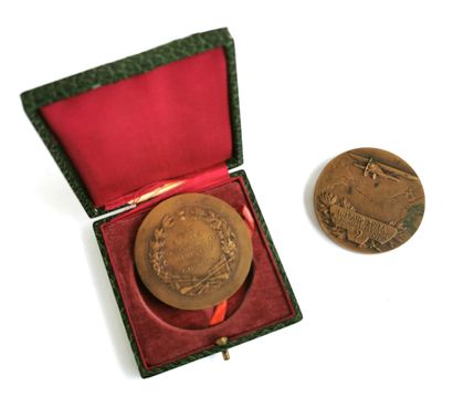 null Two bronze medals, one awarding the 20th century, the other commemorating the...