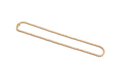 null Necklace in yellow gold 18K (750 thousandths) with round mesh centered of a...