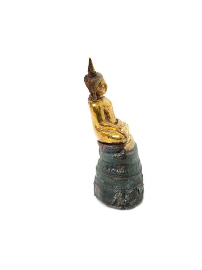 null Cambodia or Laos, 16th-17th century 

A gold embossed Buddha figure, depicted...
