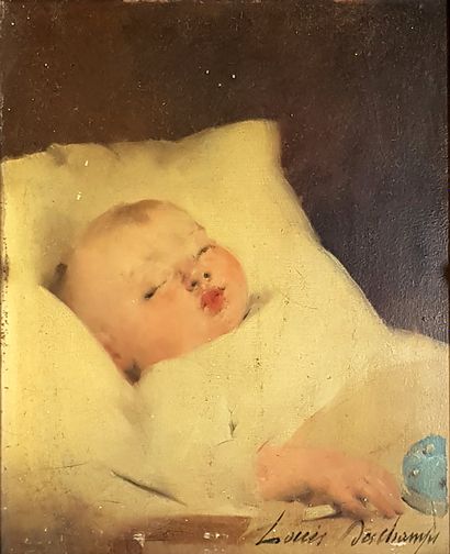 null Louis DESCHAMPS (1842-1902) [Louis-Henri Duchant dit]

Sleeping Infant

Oil...