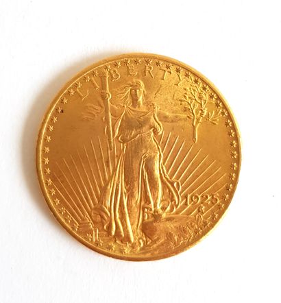 null A 20 dollars gold coin Saint-Gaudens, 1925

Gross weight : 33,4 g.
