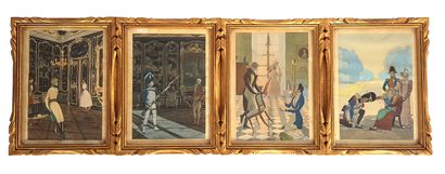 null Life under the Empire

Suite of four lithographic prints framed, one enhanced...