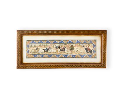 null PERSIA, late 19th - early 20th century

Miniature on painted ivory with hunting...