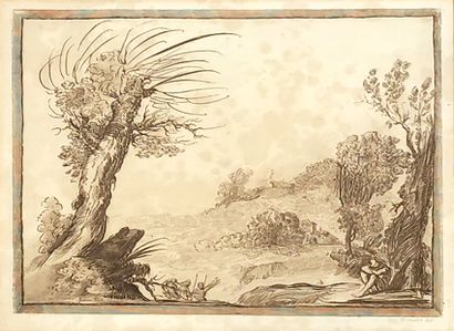 null James BASIRE (1730-1802) d'après Giovanni BARBIERI dit IL GUERCINO (1591-1666)

Paysage...
