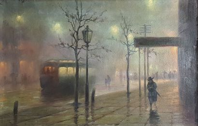 null E. GORSKI (École du XXe siècle)

Varsovie sous la pluie

Huile sur toile signé

39...
