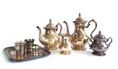 null SAINT-MÉDARD

Silver-plated metal tea and coffee set with gadroon friezes including...