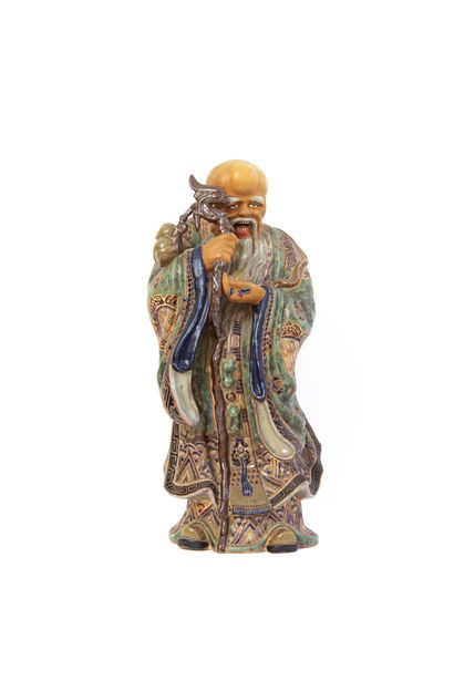 null CHINA

Old man in polychrome enamelled stoneware holding a branch of peach of...