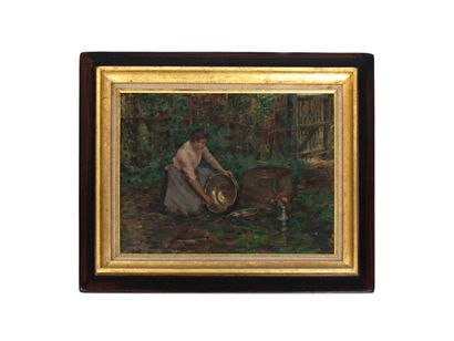 null Frédérique VALLET-BISSON (1862-1948)

Jeune femme nettoyant un cuivre dans un...