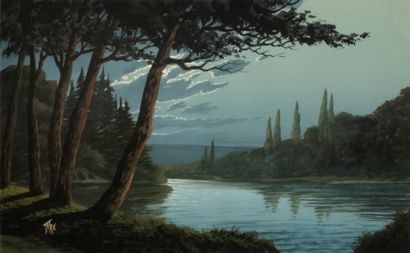 null MAX (School of the 20th century)

Night landscape with cypresses, Night landscape...