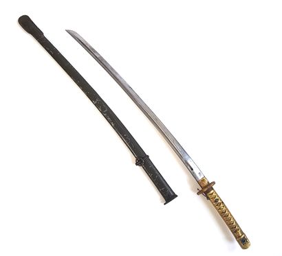 null JAPAN

Katana, hardened steel blade, bronze tsuka imitating rope, lacquered...