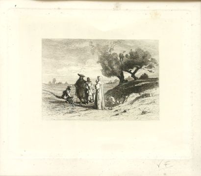 null Valentin FOULQUIER (1822-1896) 

Suite de quatre gravures à l'eau forte dans...