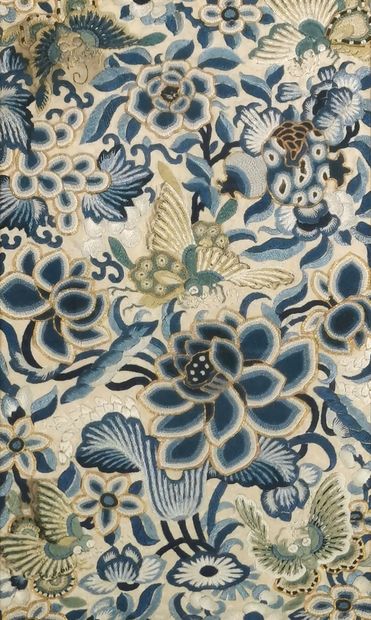 null CHINE, XVIIIe - XIXe siècle

Papillons au milieu de fleurs

Broderie sur soie...