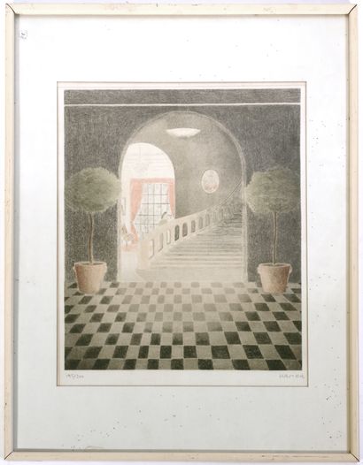null HAMER (School of the XXth century)

The staircase

Lithograph in color signed...