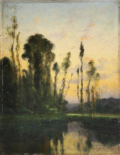 null 19th century school

Landscape, 1885

Oil on panel signed "Pierre BATT...",...