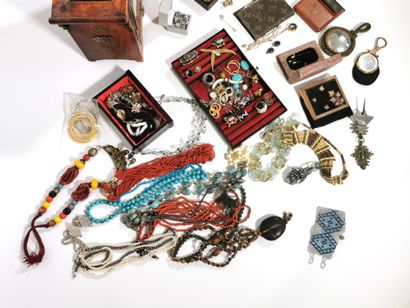 null Important lot of costume jewelry including rings, brooches, necklaces, earrings,...